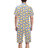Guinea Pig Pattern Print Design 02 Men's V-Neck Short Pajama Set