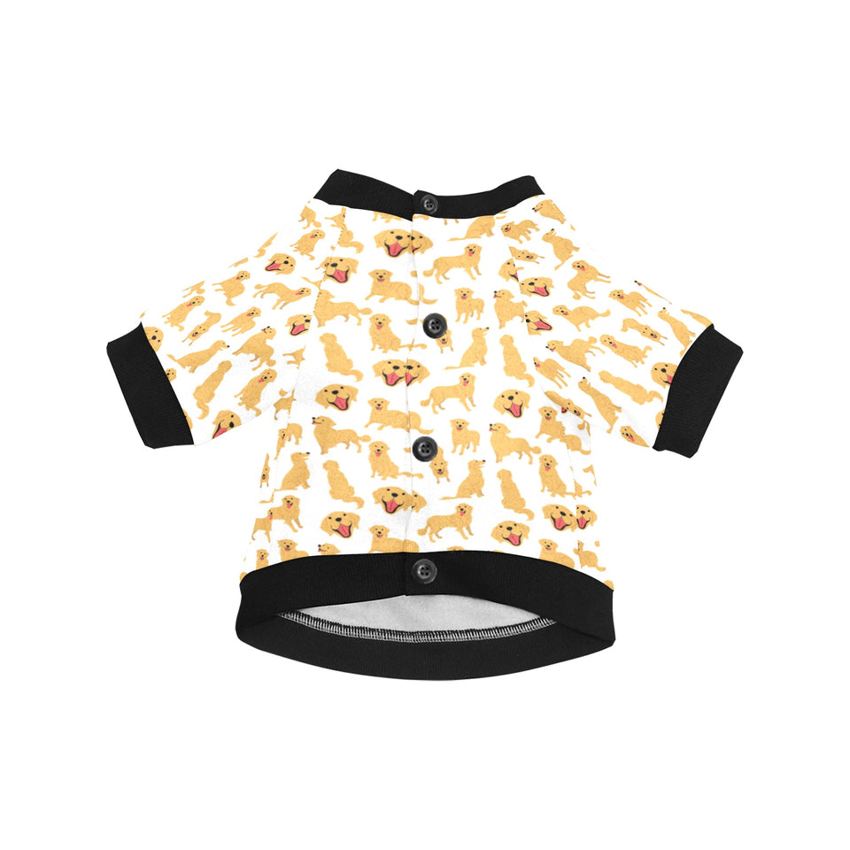 Golden Retriever Pattern Print Design 05 All Over Print Pet Dog Round Neck Fuzzy Shirt