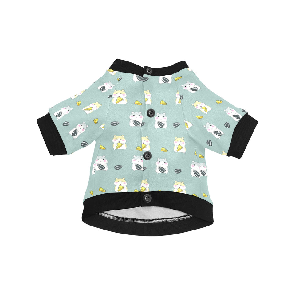 Cute hamster cheese pattern All Over Print Pet Dog Round Neck Fuzzy Shirt