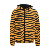 Bengal tigers skin print pattern background Men's Padded Hooded Jacket