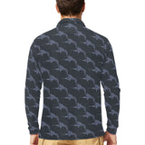 Swordfish Pattern Print Design 03 Men's Long Sleeve Polo Shirt