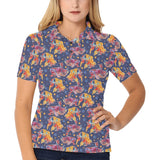 Goldfish Pattern Print Design 05 Women's All Over Print Polo Shirt