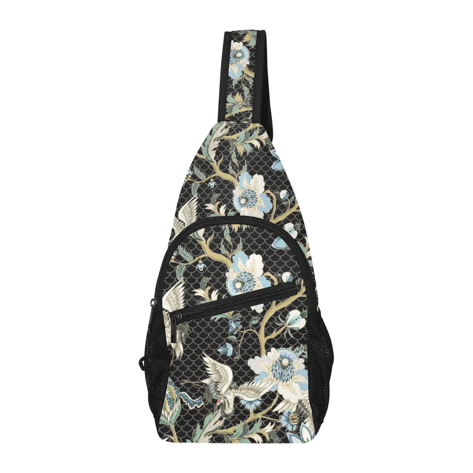 Japanese crane ornament elements All Over Print Chest Bag