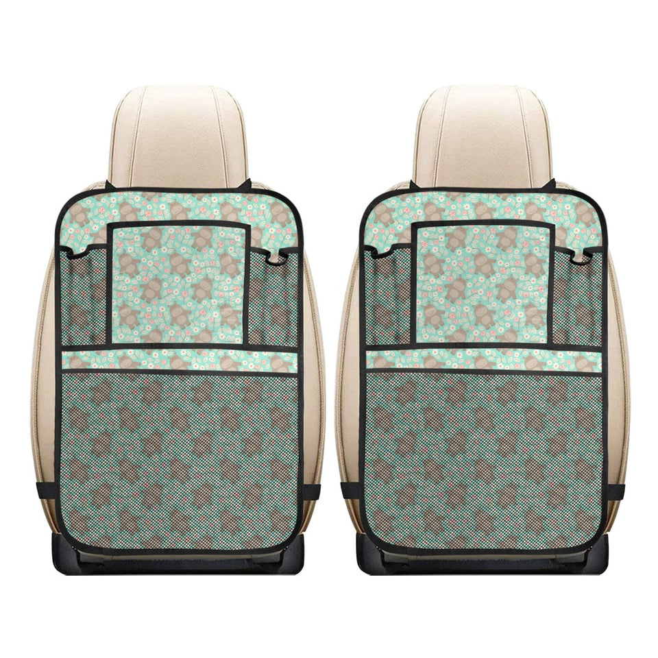 Hippopotamus Pattern Print Design 02 Car Seat Back Organizer