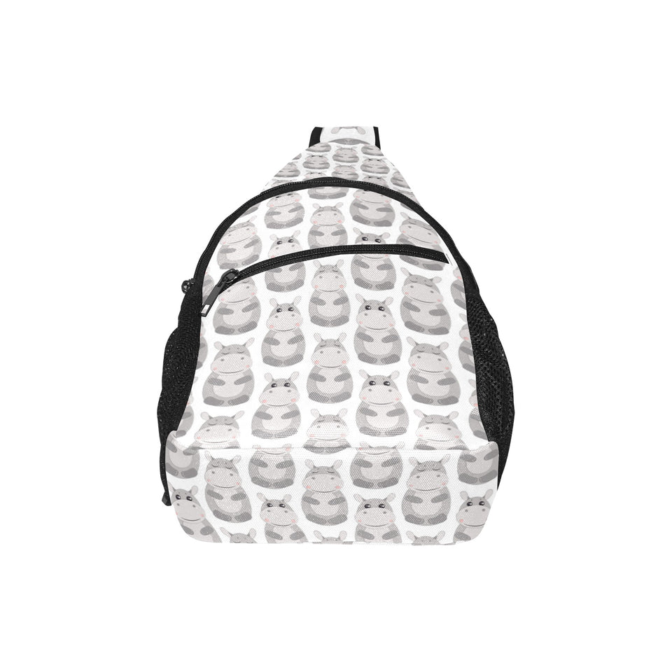 Hippopotamus Pattern Print Design 05 All Over Print Chest Bag