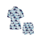 polar bear winter snow pattern Women's V-Neck Short Pajama Set