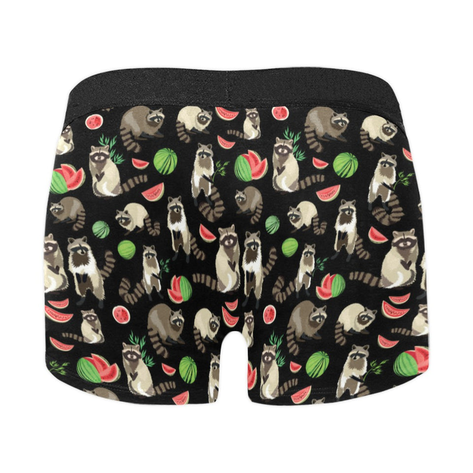 Raccoon watermelon pattern Men's All Over Print Boxer Briefs Men's Underwear
