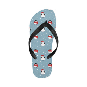 Cute penguin christmas snow pattern Unisex Flip Flops