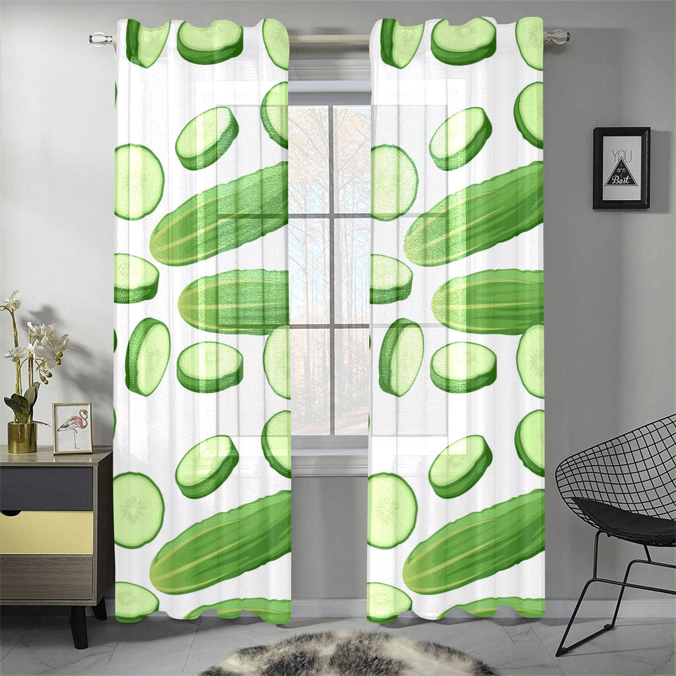 cucumber whole slices pattern Gauze Curtain