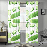 cucumber whole slices pattern Gauze Curtain