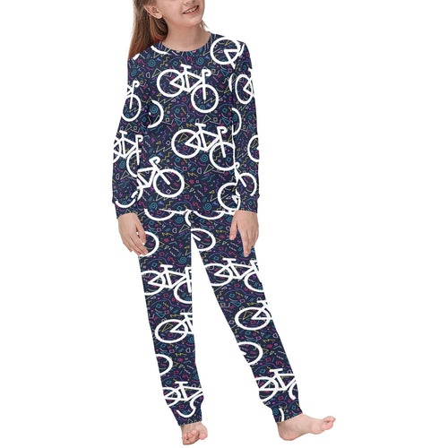 Bicycle Pattern Print Design 03 Kids' Boys' Girls' All Over Print Pajama Set