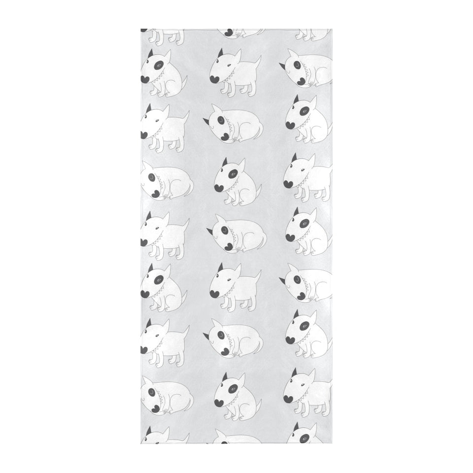 Bull Terrier Pattern Print Design 01 Beach Towel