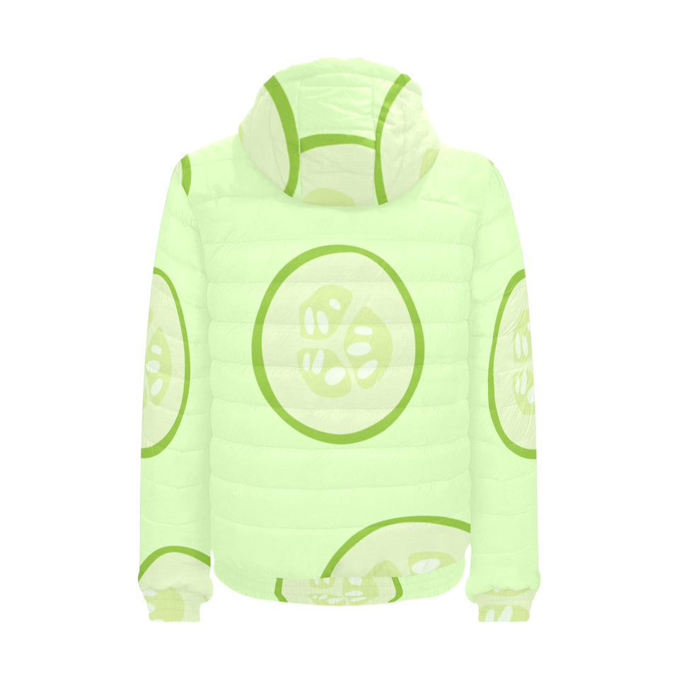 Cucumber pattern Men's Padded Hooded Jacket