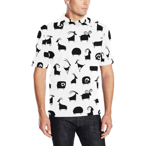Goat ram pattern Men's All Over Print Polo Shirt