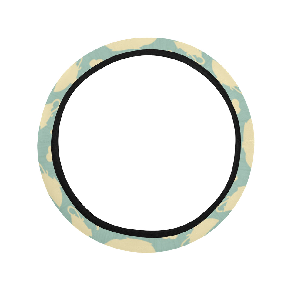 Tea pots Pattern Print Design 02 Car Steering Wheel Cover