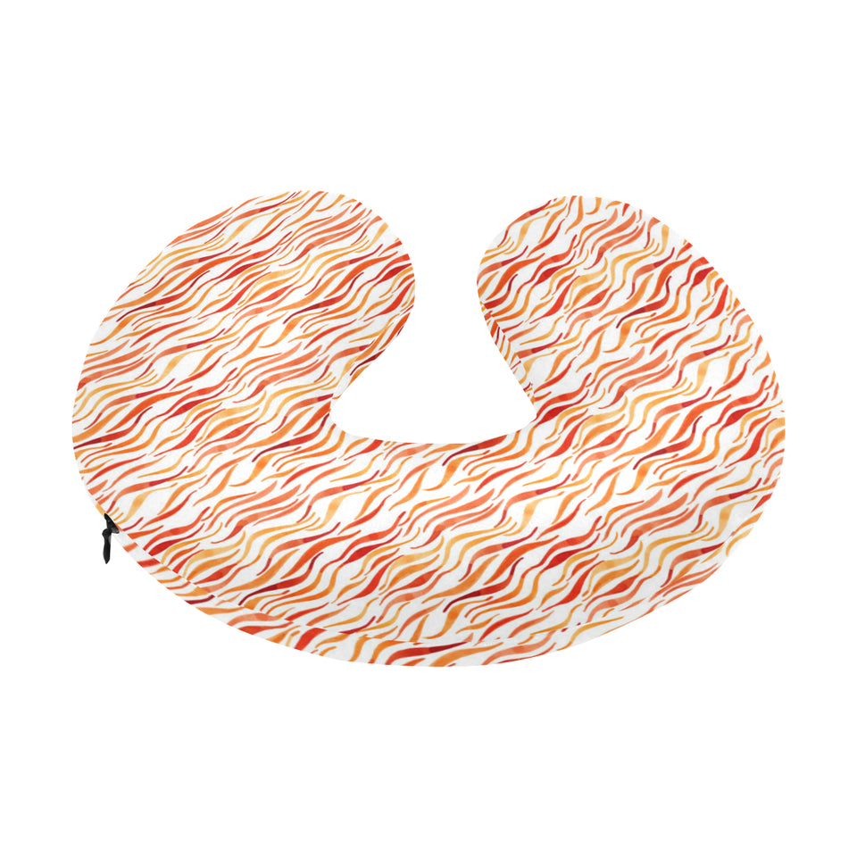 Fire flame watercolor pattern U-Shaped Travel Neck Pillow