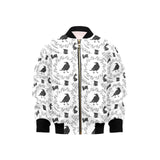 Crows floral wreath rabbit pattern Kids' Boys' Girls' Bomber Jacket