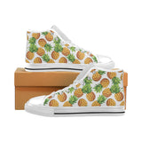 Pineapples design pattern Men's High Top Canvas Canvas Shoes White