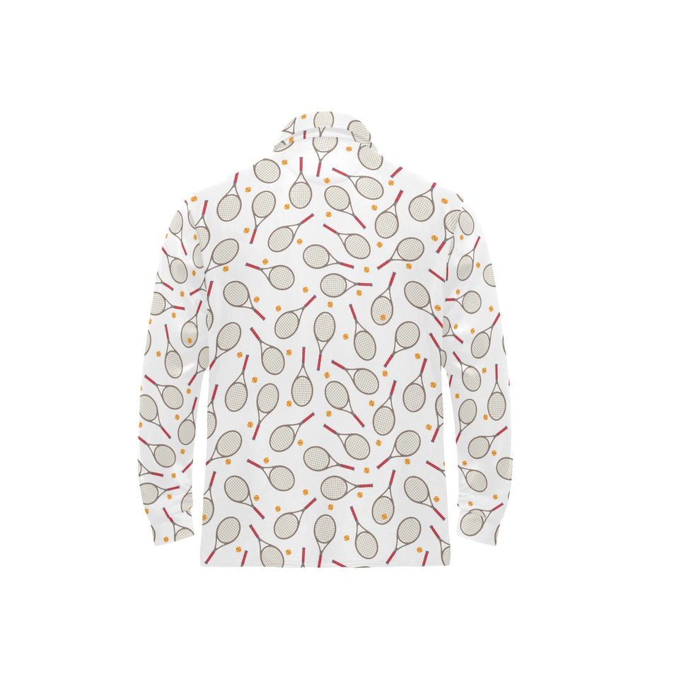 Tennis Pattern Print Design 04 Men's Long Sleeve Polo Shirt