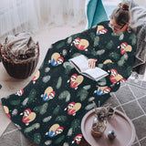 Cute sloths sleeping christmas ball santa hat patt Blanket Robe with Sleeves