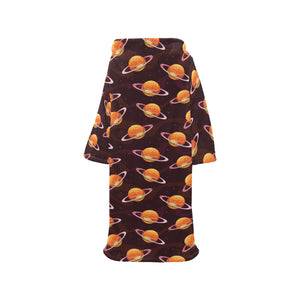 Hamburger Pattern Print Design 05 Blanket Robe with Sleeves