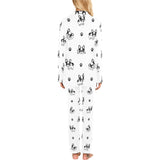 Cute french bulldog paw pattern Women's Long Pajama Set