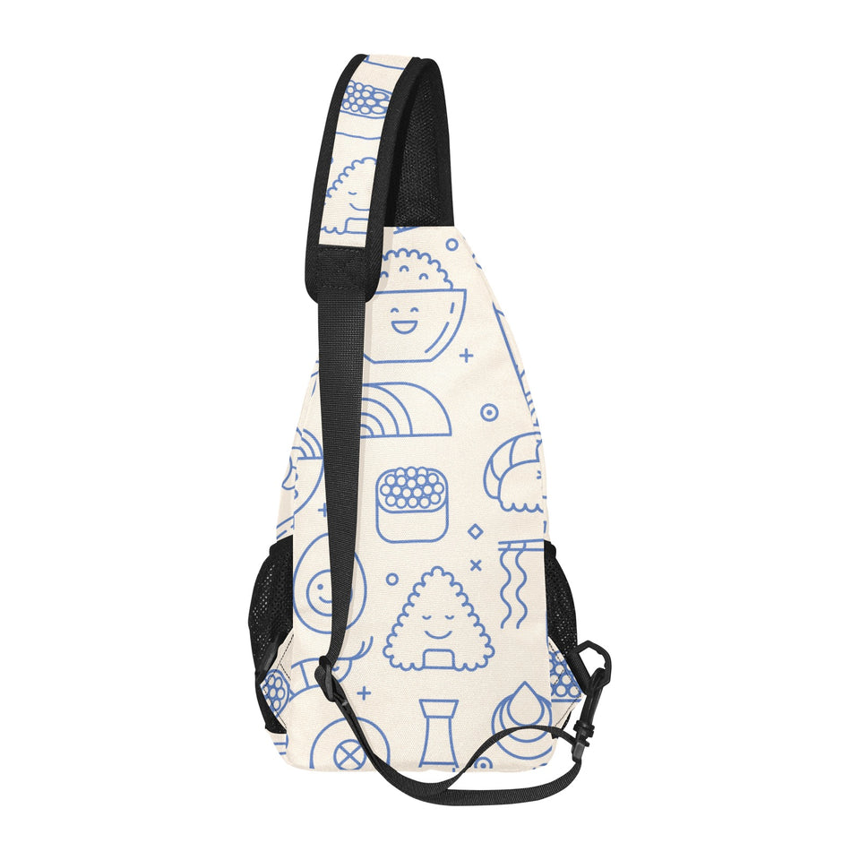 Cute sushi icon pattern All Over Print Chest Bag
