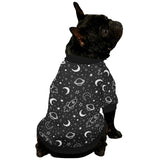 Hand drawn space rocket star planet All Over Print Pet Dog Round Neck Fuzzy Shirt