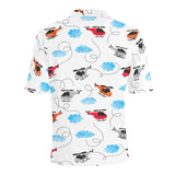 Watercolor helicopter cloud pattern Men's All Over Print Polo Shirt