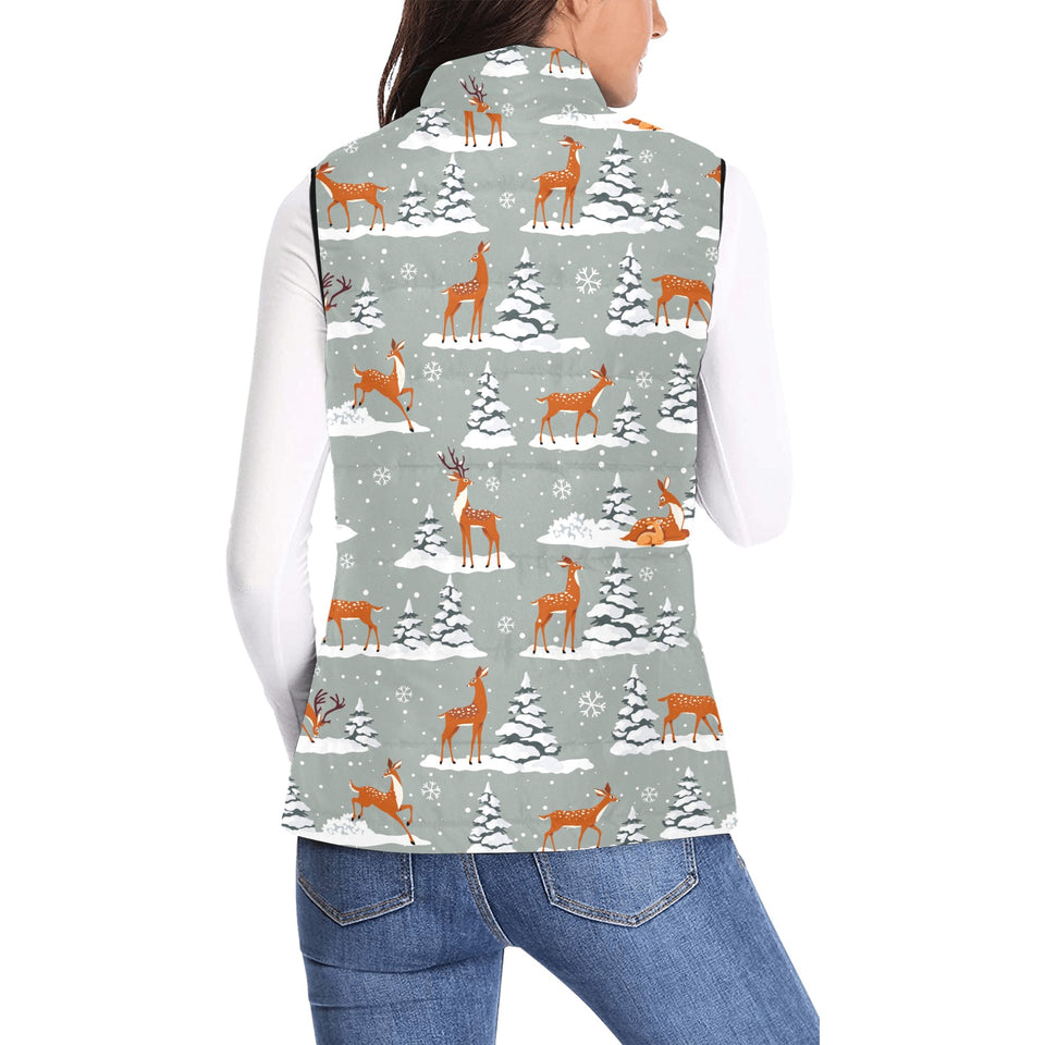 Beautiful deers Winter Christmas Women's Padded Vest