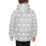 Bull Terrier Pattern Print Design 05 Kids' Boys' Girls' Padded Hooded Jacket