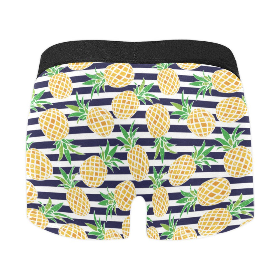 Pineapples pattern striped background Men's All Over Print Boxer Briefs Men's Underwear