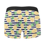 Pineapples pattern striped background Men's All Over Print Boxer Briefs Men's Underwear