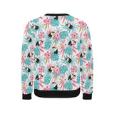 Toucan tropical flower leave pattern Men's Crew Neck Sweatshirt