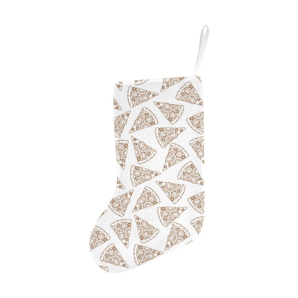 Hand drawn pizza pattern Christmas Stocking