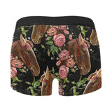 Horse head wild roses pattern Men's All Over Print Boxer Briefs Men's Underwear