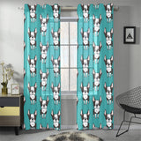 Hand drawn boston terrier dog pattern Gauze Curtain