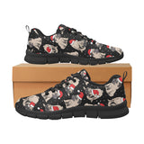 Christmas Pugs Santa_s red cap pattern Men's Sneaker Shoes