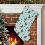 poodle dog green background Christmas Stocking