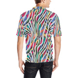 Colorful zebra skin pattern Men's All Over Print Polo Shirt