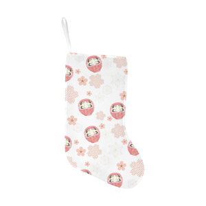 Daruma japanese wooden doll cherry blossom flower Christmas Stocking
