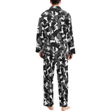 Crow illustration pattern Men's Long Pajama Set