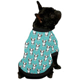 Hand drawn boston terrier dog pattern All Over Print Pet Dog Round Neck Fuzzy Shirt