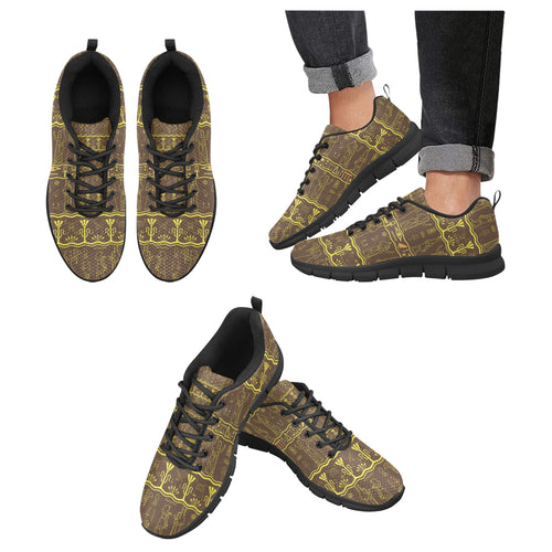 Egypt Hieroglyphics Pattern Print Design 03 Men's Breathable Sneakers ( Model 055)