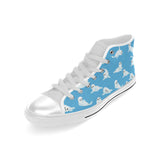 Cute sea lion seal pattern background Men's High Top Canvas Shoes White