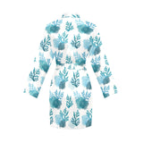 Coral Reef Pattern Print Design 04 Women's Long Sleeve Belted Night Robe
