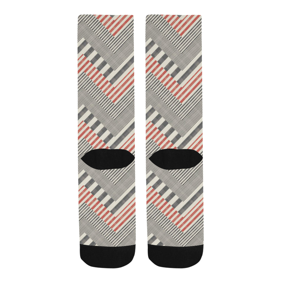zigzag chevron striped pattern Crew Socks