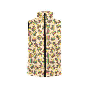 Hamburger Pattern Print Design 01 Men's Padded Vest