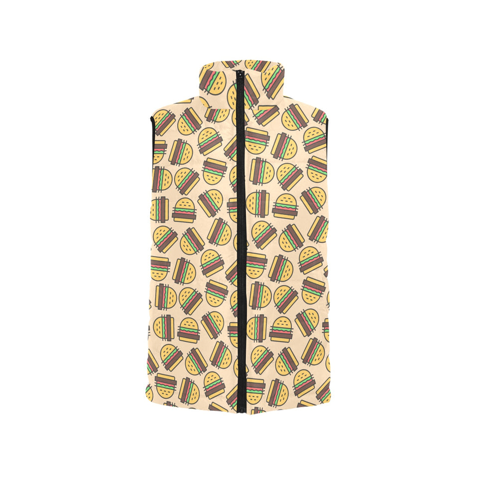 Hamburger Pattern Print Design 01 Men's Padded Vest