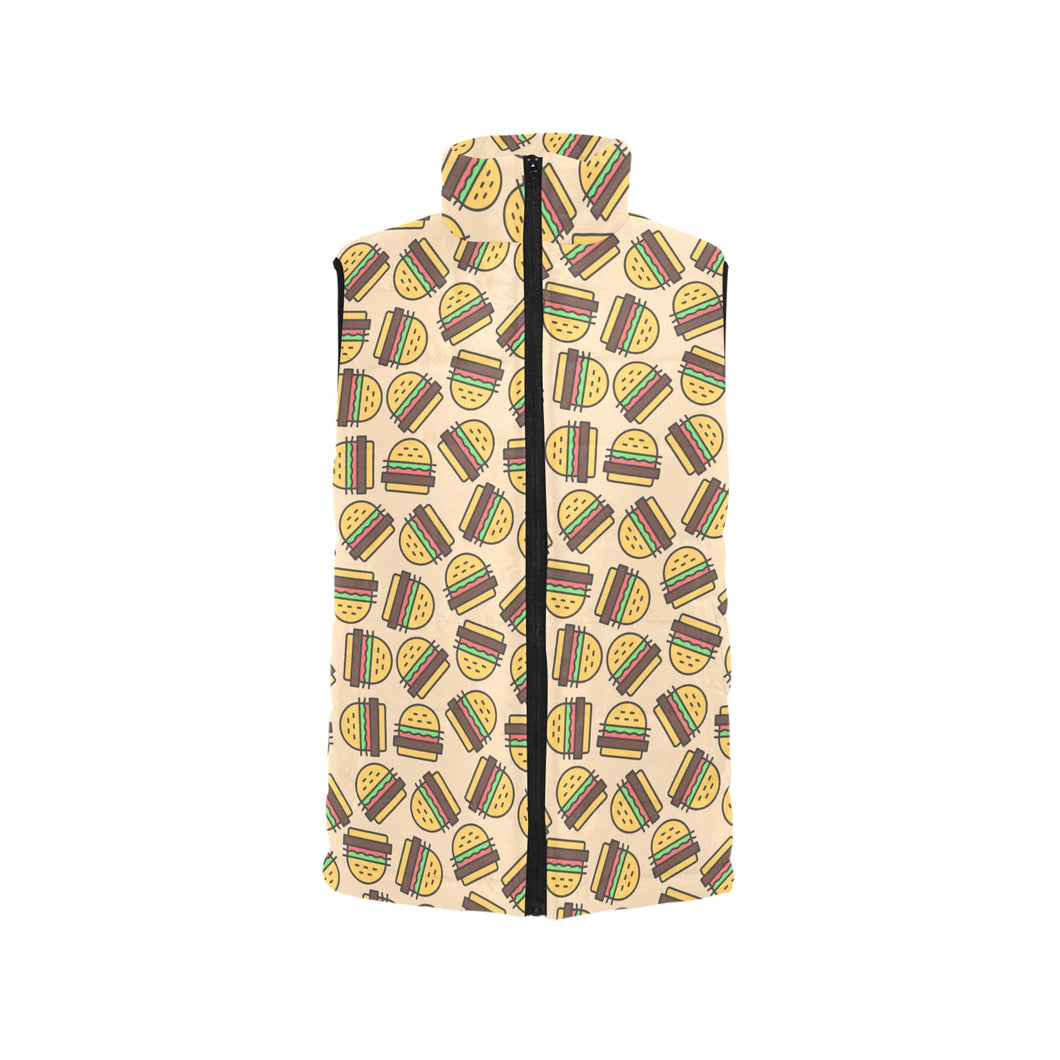 Hamburger Pattern Print Design 01 Men's Padded Vest
